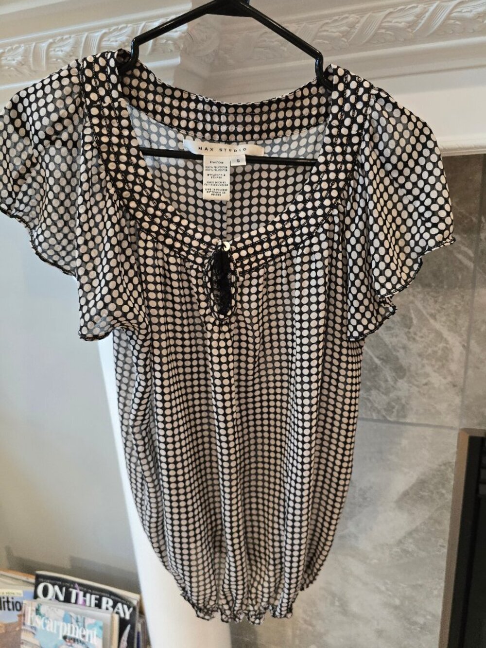 Max Studio Polka-dot Blouse Top Size small